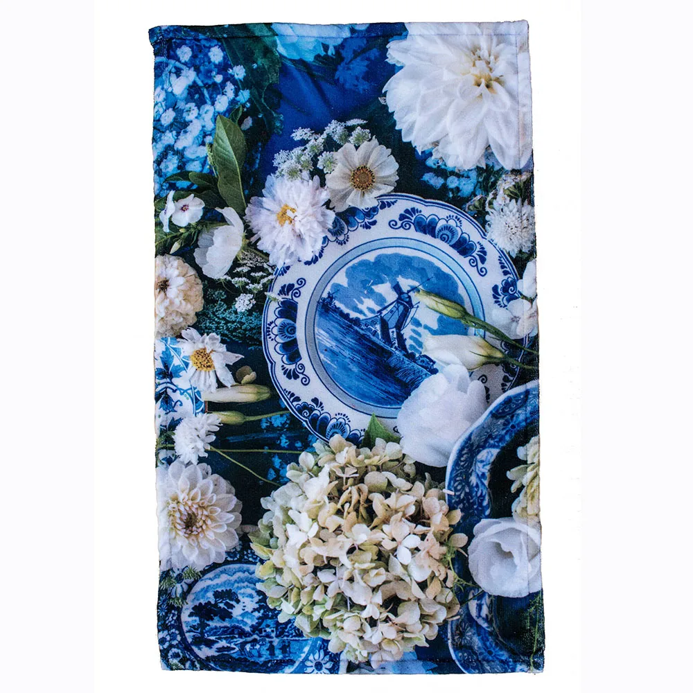 Kitchen Towel Flower Delft